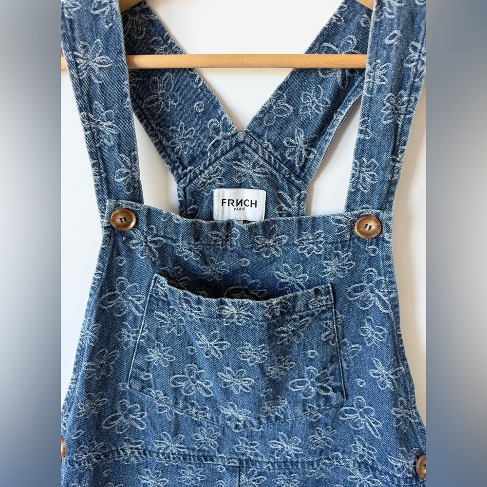 FRNCH Blue Floral Denim Overalls - Picture 5 of 10